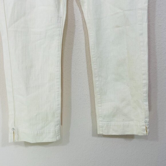 Daughters of the Liberation Anthropologie Size 6 Ivory Cropped Jeans - Picture 4 of 9